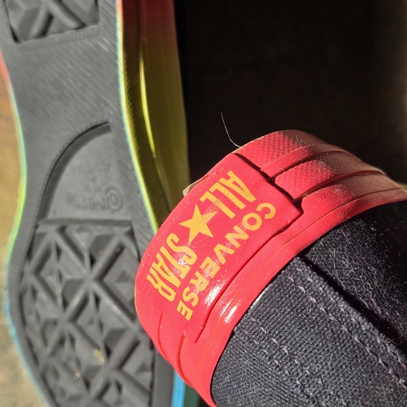 Converse Low Black Sneakers with Rainbow Soles - Picture 5 of 7